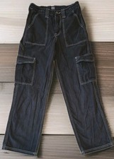 BDG Urban Outfitters Wide Leg Cargo Jeans 26 Black Punk 90s Grunge Skater Retro