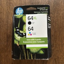 GENUINE 2-Pack HP 64XL Black  64 Tri-Color Ink Sealed Box Read - NEW