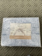 Queen Duvet Cover Set The LUX Collection White And Blue Striped