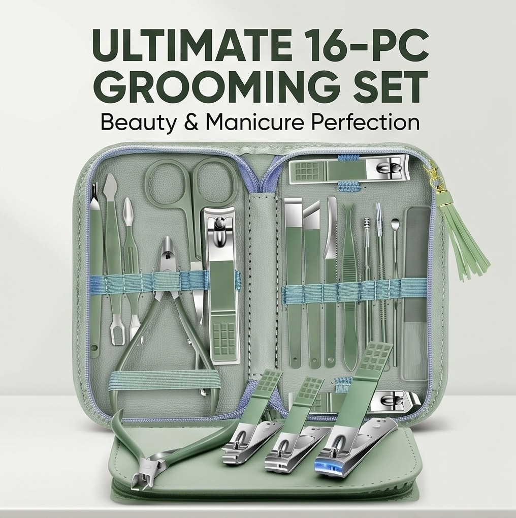 16 Nail Clippers Grooming Care Tools Portable Manicure Pedicure Gift