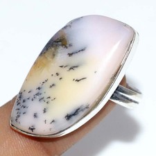925 Silver Plated Peruvian Pink Opal Ring Handmade Jewelry Size US 11 GW