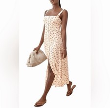 REFORMATION Virgil Floral Sundress Midi Fit And Flare Straps Ditsy Flower Size 4