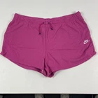 Nike Sweat Shorts Womens 3X Pink Relaxed Elastic Waist Pockets French Terry