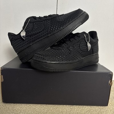 Men's Size 7 / Women's 8.5 Nike Air Force 1 Low Valentine's Day Triple Black NEW
