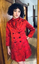 1960s Asian Silk Bejeweled Dress w Coat Vintage Attributed to Malcolm Starr