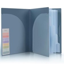 Accordion File Organizer, 5 Pocket Expanding File Folders with Blue