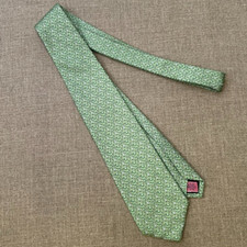Vineyard Vines Tie Men Silk Fish Hook Golf Lime 61.5x3.5 Hand Made USA Party Ex