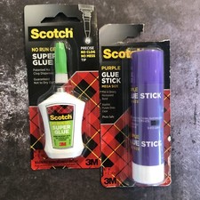 Scotch - Super Glue Gel in Precision Applicator .14oz  Glue Stick BUNDLE
