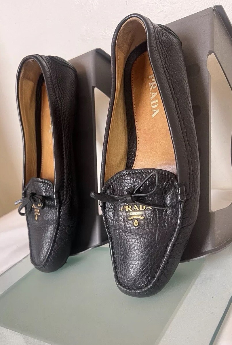 Prada Cross Grain Leather Black Loafers. Sz 5.5 36 | eBay Prada Cross Grain Leather Black Loafers. Sz 5.5 36 | eBay