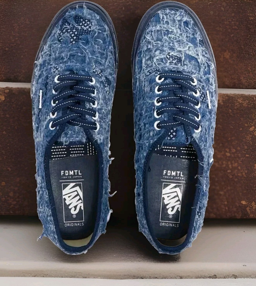 VANS x FDMTL OG authentic LX Distressed Indigo NEW men's size 12