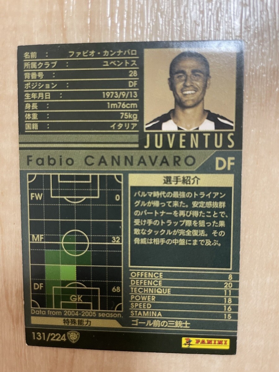 Fabio Cannavaro 2004-2005 04-05 Panini WCCF Soccer Card Rare