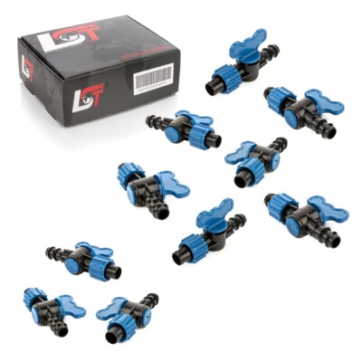 10x Absperrhahn Verbindungsstück Bewässerungssystem Überwurfmutter Ø 17x16 mm