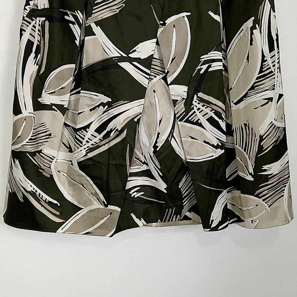 NUEVO CON ETIQUETAS Kenneth Cole Mujer Talla 2 Falda Verde Tostado Floral Línea A Plisada Por encima de la rodilla Foto 4 de 4