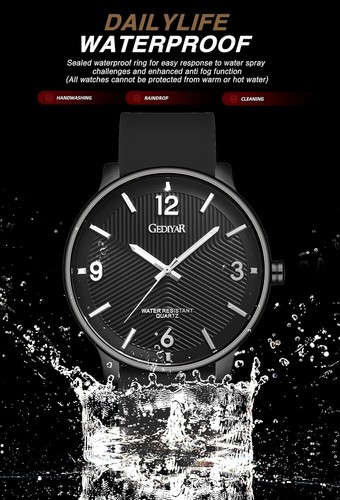 Minimalist Men's Waterproof Watch with Analog Quartz Movement - Elegant Gift - Picture 5 of 10