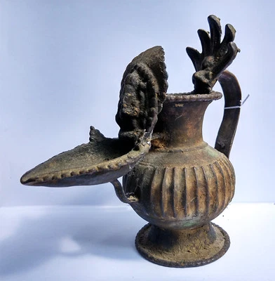Ancienne lampe à huile de culte Sukunda Ganesh Népal 18e - Photo 1/4