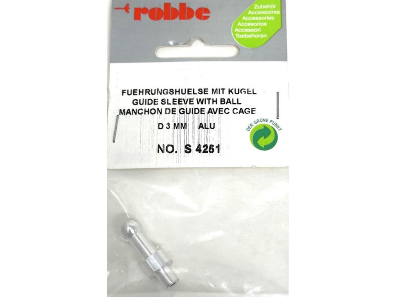 Robbe Guide Sleeve With Ball 3mm : S-4251