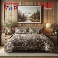 Realtree Edge Camo King Comforter Set 3 Piece Polycotton Rustic Farmhouse Beddin
