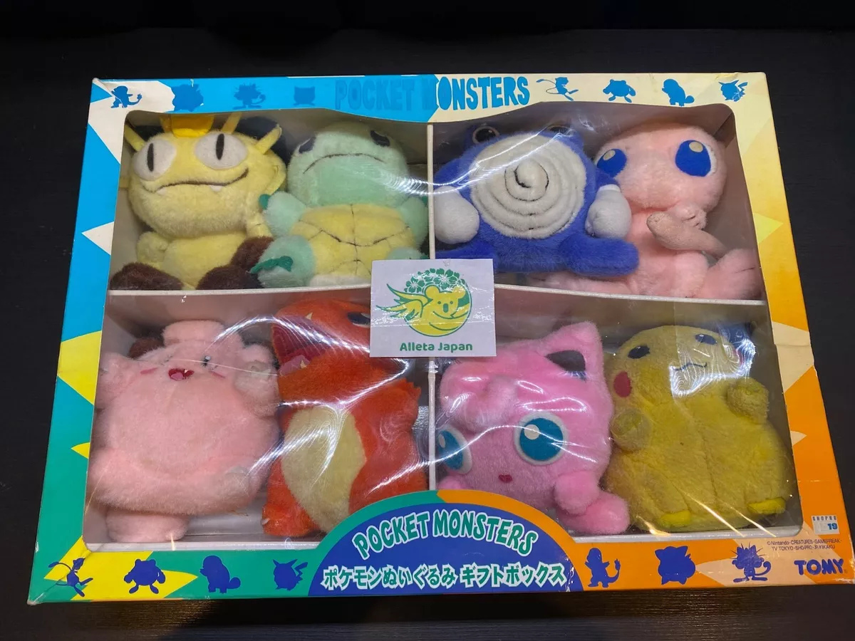 Pokemon Plush8Doll Set Gift Box Tomy Pikachu Meowth Jigglypuff