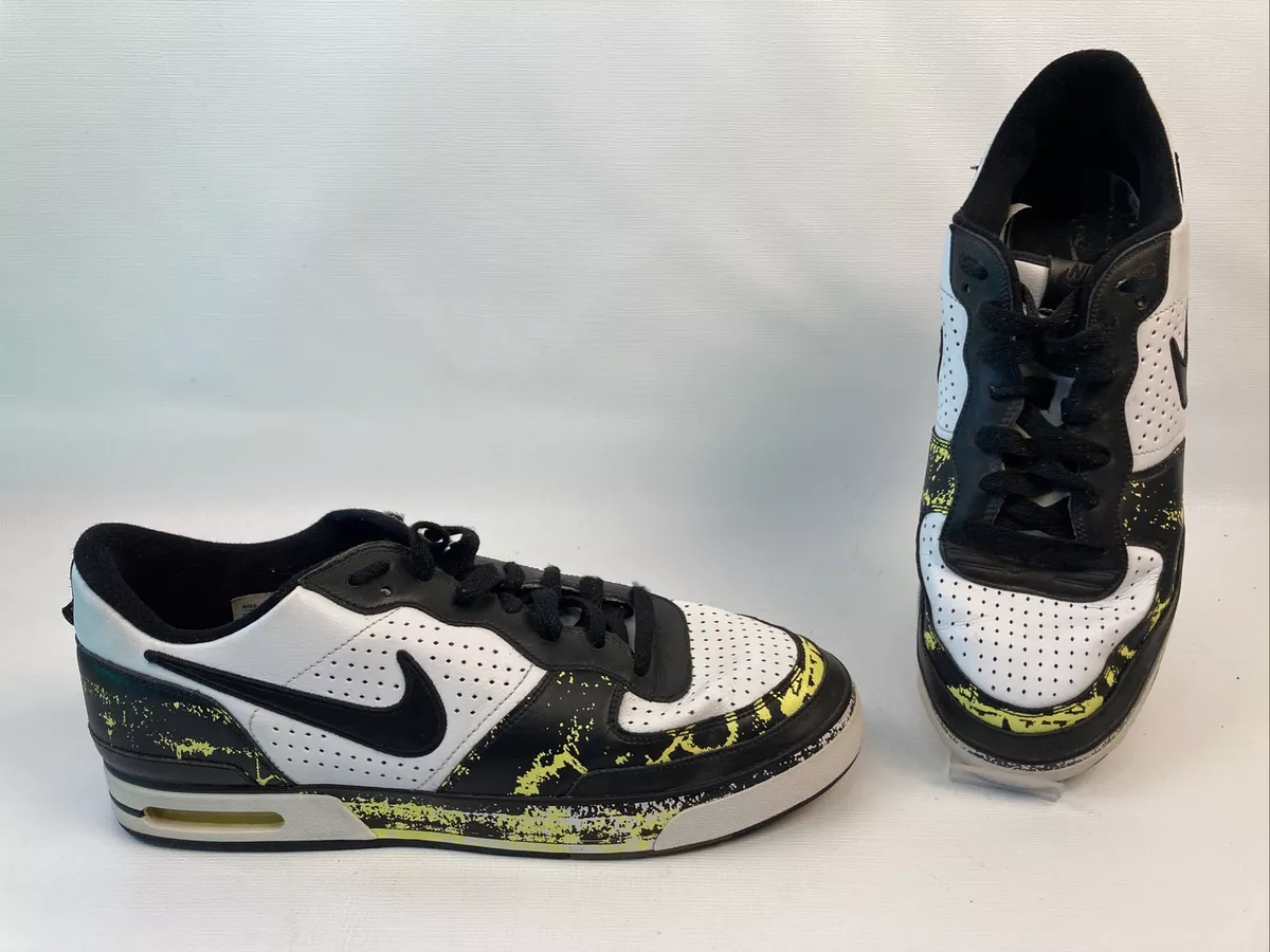Nike Air Captivate Sneakers Shoes 313535-102 White Black Yellow Mens Size 14 EUC