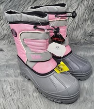 Totes Sophia Girl's Snow Boots Pink Gray Size 3 US