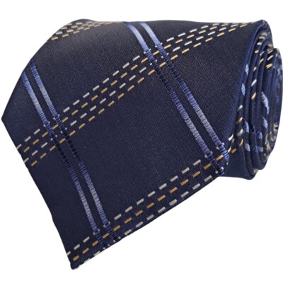 TED BAKER KNOTTED Mens Tie Dark Blue – Blue White Check UK