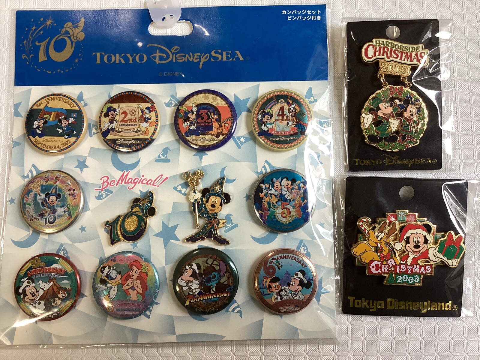 Tokyo Disney Resort Land & Sea Can Badge & Pins set  Mickey From Japan