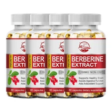 Organic Berberine HCL Extract 1200mg 60/120/240Capsules Blood Sugar Support