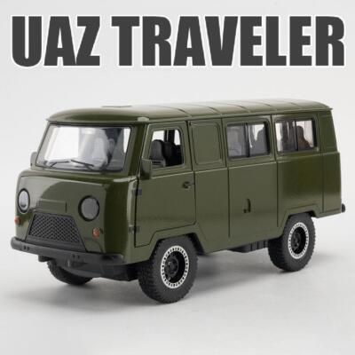 1:18 Scale for Russia Uaz Traveler Diecast Car Model with Sound & Light for Kids