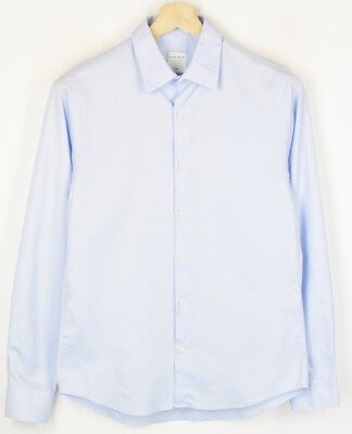 SANDRO Classic Fit Hemd Herren M (MEDIUM) Langarm Haifischkragen Blau