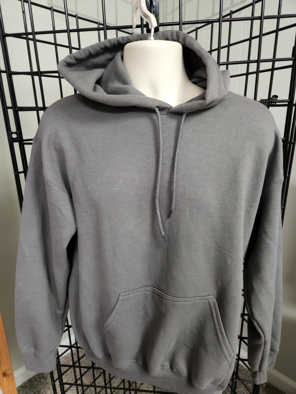 GILDAN Hoodie Mens M MEDIUM GRAY Long Sleeve Sweatshirt Pullover Pocket |  eBay