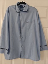 VTG Towncraft Penneys Penn-Prest Blue Long Sleeve Button Up Sleep Shirt Men s L