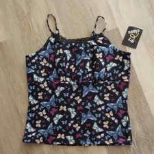 NWT Art Class Girls Butterfly Tank Top Blue Size L (10/12)