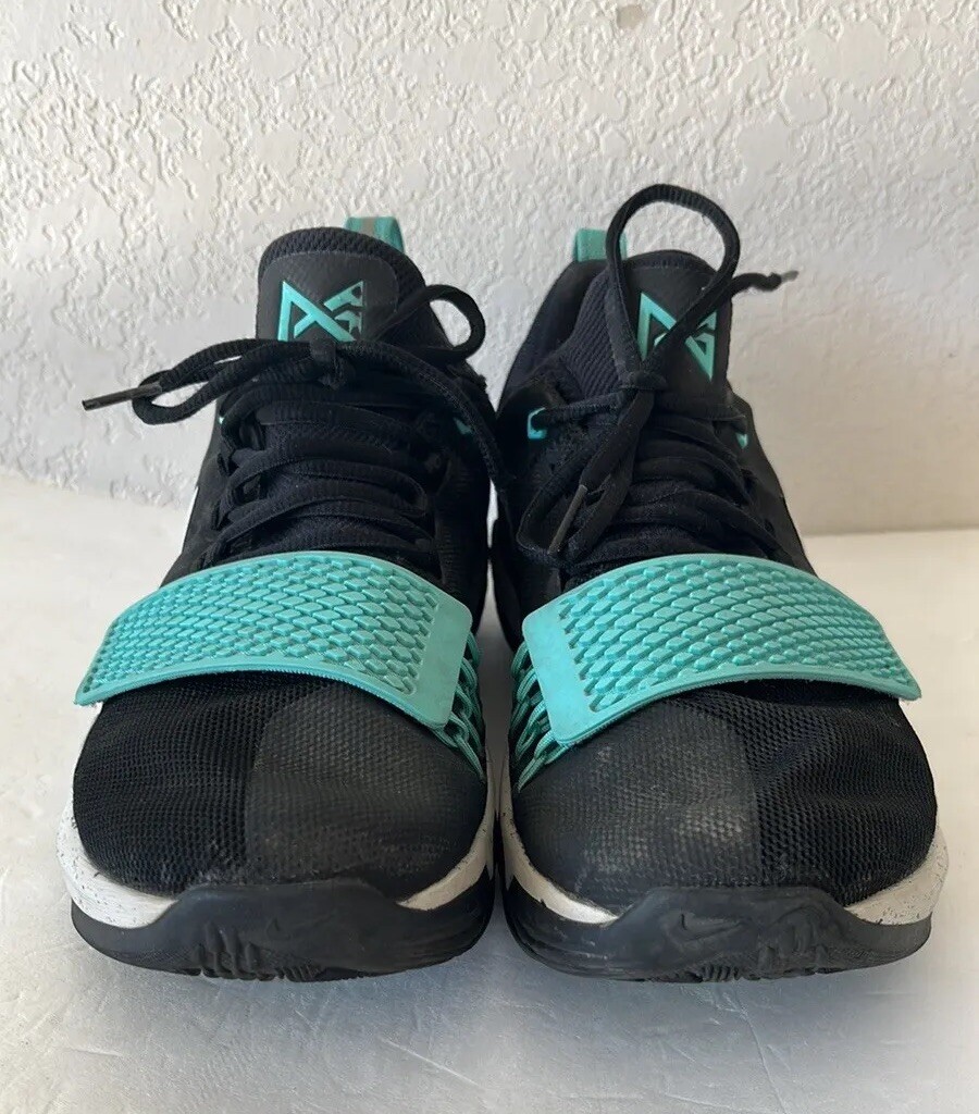 Nike PG 1 Paul George 878627-002 Men's Black Light Aqua Basketball