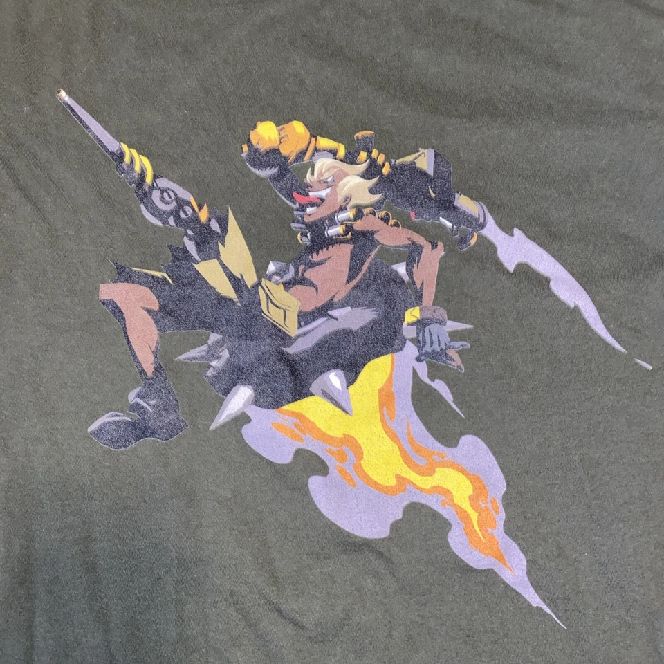 CAMISETA Overwatch Junkrat Grande Verde Blizzard Entretenimiento Videojuego Jugador Foto 2 de 4