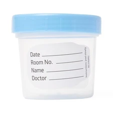 Lot of 3 Urine Sample Cups Sterile Individually wrapped with Label 40oz/120 ml.