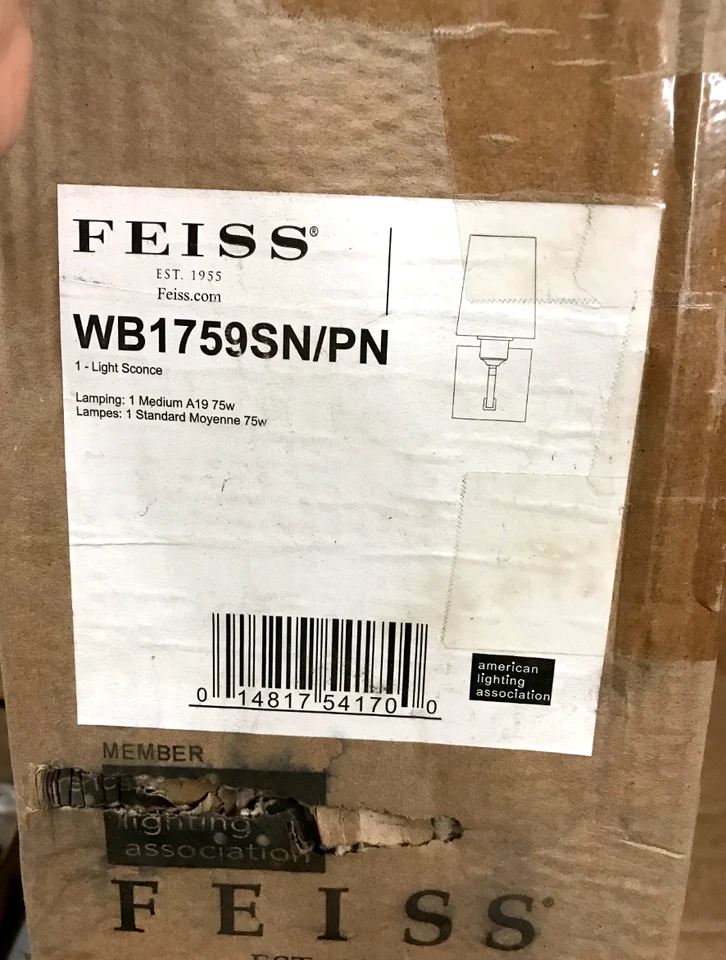 FEISS WB1759SN/PN 1 LIGHT SCONCE - Image 2 of 2