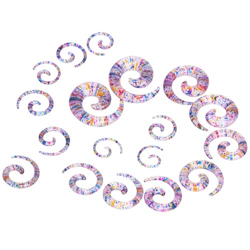 12-18PCS Acrylic Spiral Buffalo Ear Taper Plug Stretching Kits Piercing 14G-00G - Picture 18 of 28