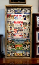 1948 - 1955 Bowman Antique Style Art Wood Baseball Card Set Sign 12x24