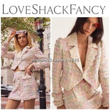 Loveshackfancy “patrick” Tweed Jacket In Pink Dream 12