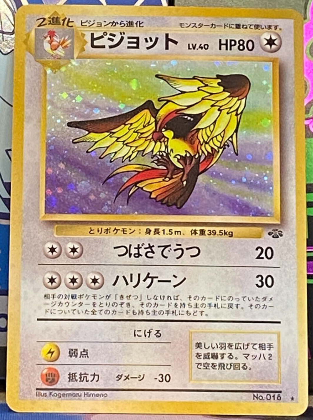Pidgeot NM No. 18 Japanese Jungle Pokemon TCG Holo Rare US Seller