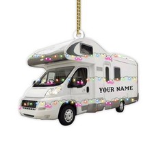 Personalized Camping Christmas Ornament, Custom Happy Camper Ornament, Gone Camp
