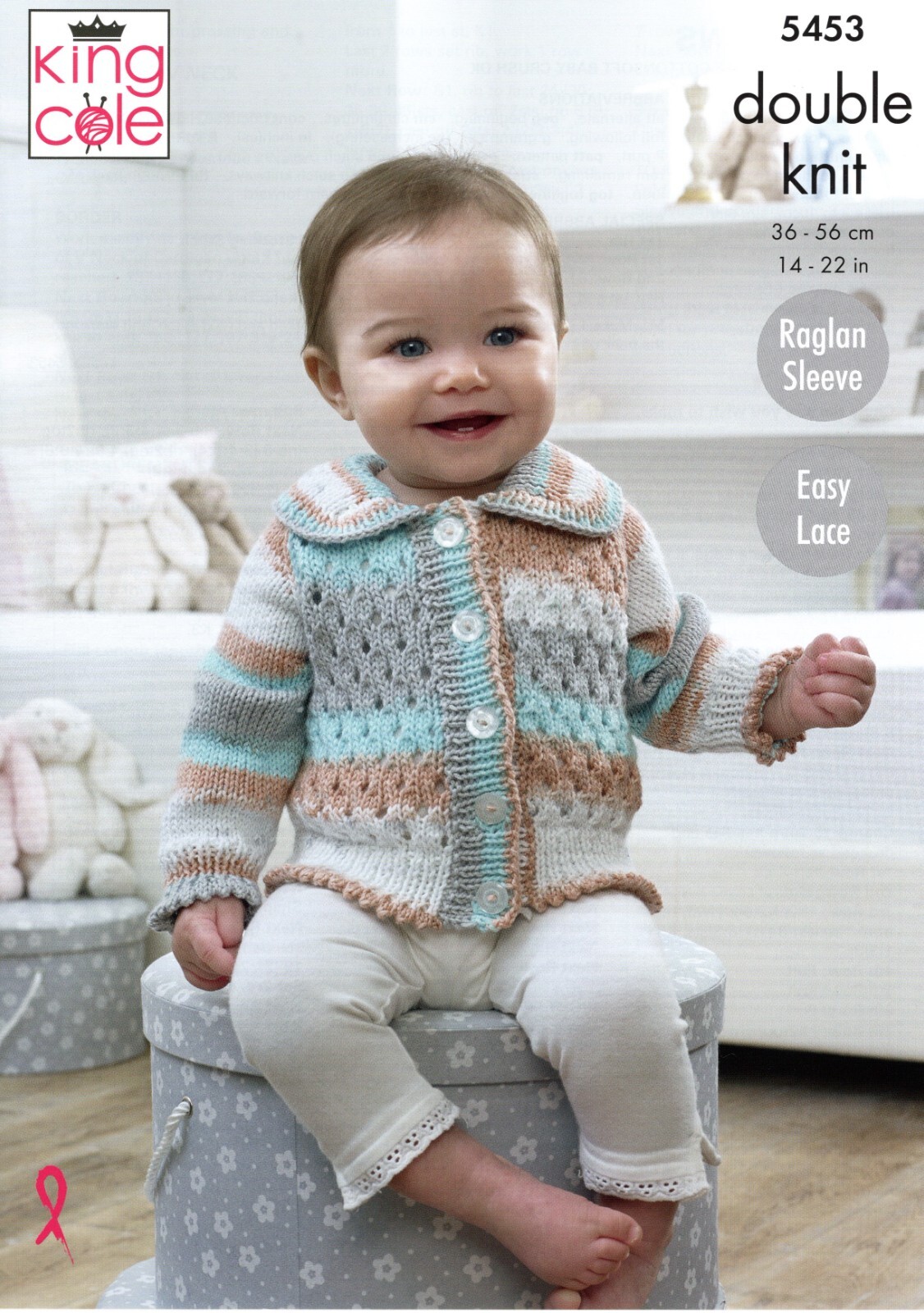 King Cole Baby DK Knitting Pattern - 5453 Baby/Toddlers Cardigans (4 Designs)