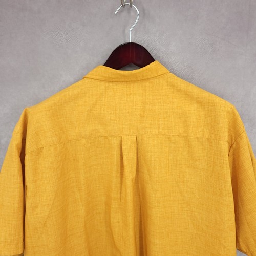 Haband Shirt Mens 2XL Yellow Button Up Short Sleeve Pockets Casual Oversized - Picture 7 of 10