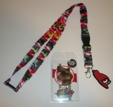 Super Mario Odyssey Lanyard ID Badge Holder Keychain Bros Cappy T-Rex Trex