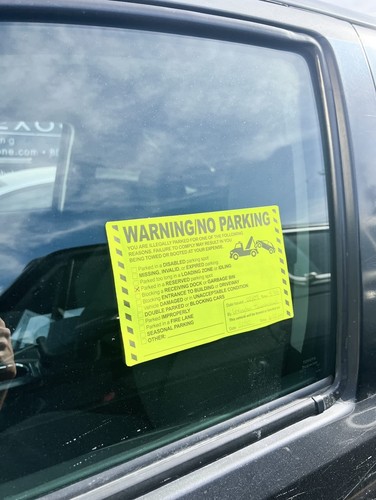 Warning/No Parking Checklist Parking Violator Labels, 100 Total Labels per Roll - Picture 3 of 3