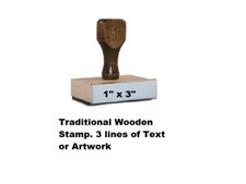 Traditional Wooden Stamp - 1" X 3" - Text or Image - Affordably Priced -