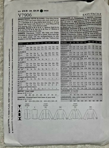 vogue pattern V7906 - Picture 2 of 2