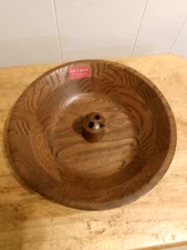 Vintage Vermillion Solid American Oak 10" Nut Bowl
