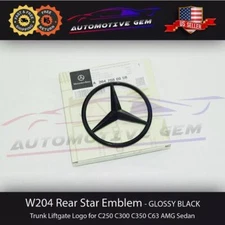 For Mercedes Benz Black Gloss Badge Emblem Rear Rear Boot C Class W204 80mm