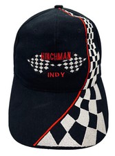 *VINTAGE* Hinchman Indy Racing Gear Uniforms Black Checkered Flag Adjustable Hat